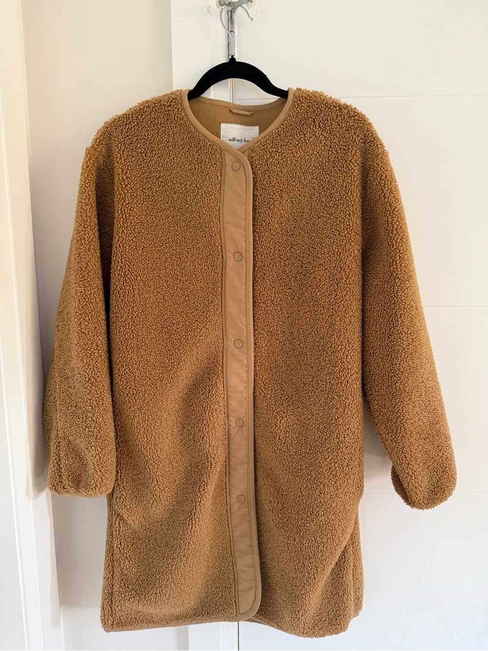 Aritzia Wilfred Free Oversized Sherpa Teddy Coat – Camel – Small